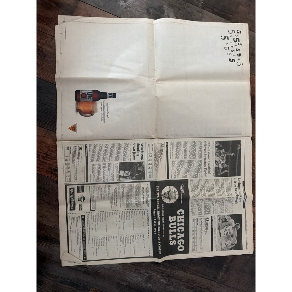 1991 Chicago Tribune Champions Newspaper Chicago Bulls Michael Jordan NBA Finals - Picture 6 of 9